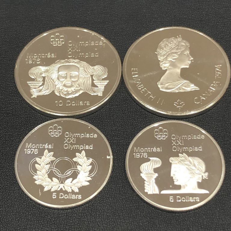 1976年 カナダ モントリオール オリンピック公式記念銀貨 5ドル 10ドル 4枚セット