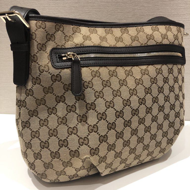 グッチ ショルダーバッグ GGキャンバス  ベージュ×ダークブラウン